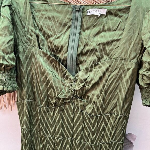 Nordstrom green sweetheart neckline midi dress - Picture 4 of 6